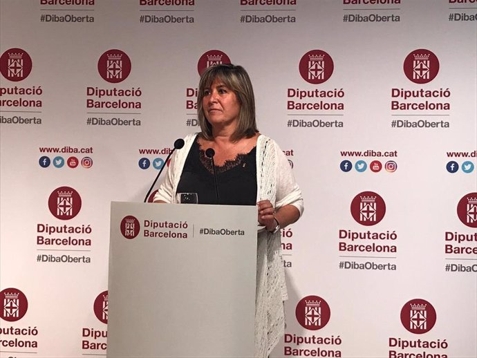 Núria Marín, en roda de premsa després de ser nomenada presidenta de la Diputació de Barcelona