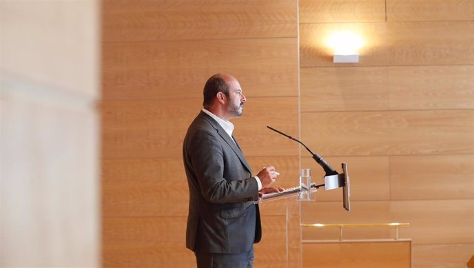 El presidente de la Comunidad de Madrid en funciones, Pedro Rollán, en rueda de prensa posterior al Consejo de Gobierno.