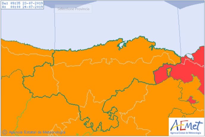 Alerta naranja por tormentas en Cantabria