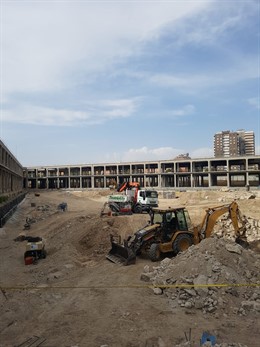 Obras en el antiguo mercado de frutas y verduras de Legazpi.