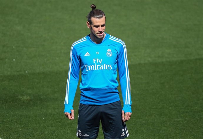 Gareth Bale durante un entrenamiento del Real Madrid