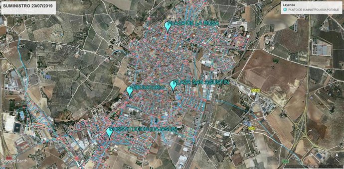 Plano de abastecimiento de agua potable en Montilla