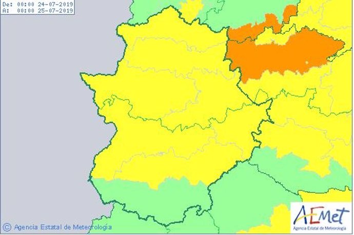 Alertas por calor en Extremadura para el 24 de julio