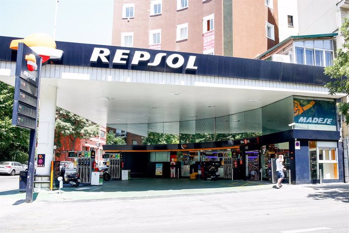 Gasolinera Repsol en Madrid.