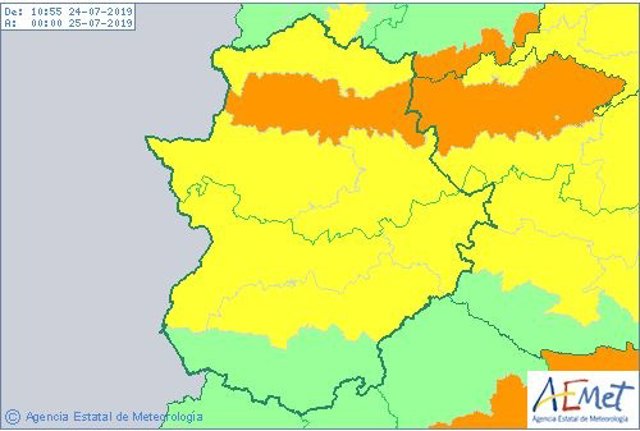 Aviso naranja en Extremadura por calor