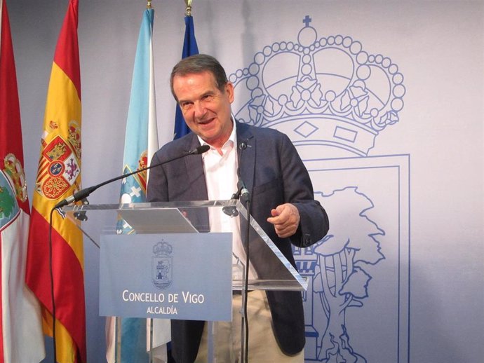El alcalde de Vigo, Abel Caballero, este miércoles durante la rueda de prensa