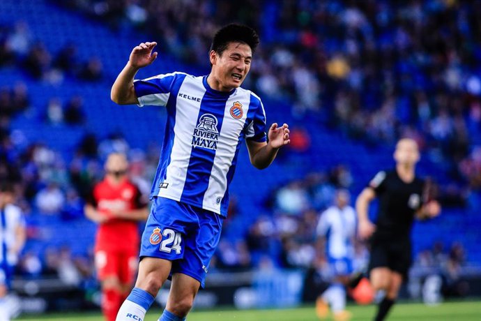 24 Wu Lei from China of RCD Espanyol during La Liga match between RCD Espanyol and Sevilla FC at RCD Stadium at 17 of March of 2019, Barcelona, Spain.