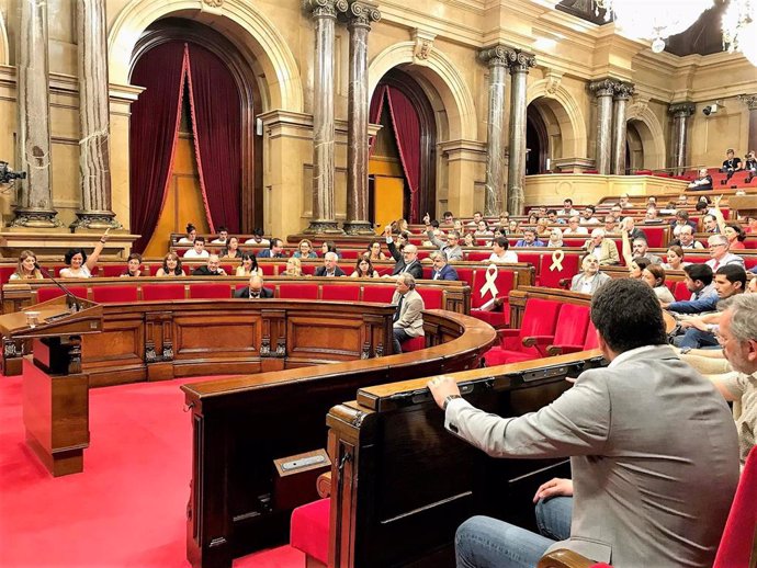 Pleno del Parlament con el presidente de la Generalitat, Quim Torra