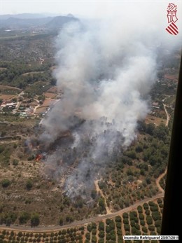 Incendio declarado en Rafelguaraf