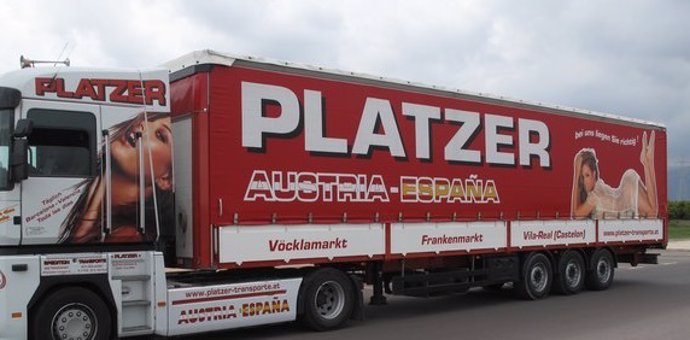 Uno de lo camiones de la empresa Platzer