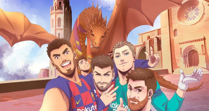 Messi, Suárez, Piqué, Ter Stegen y Sergi Roberto y el dragón de Sant Jordi protagonizan el cómic al estilo manga de Catalunya