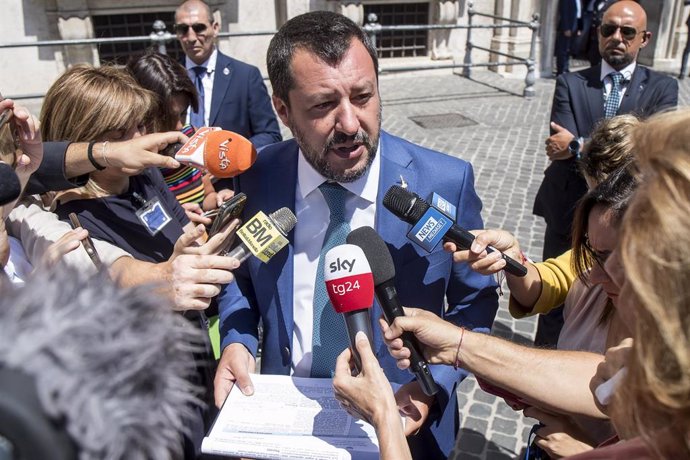 Matteo Salvini en una comparecencia ante la prensa