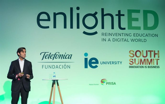 El presidente ejecutivo de Telefónica, José María Álvarez-Pallete, en la inaguración de enlightED 2018.