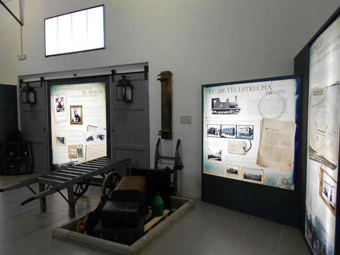 Interior del Centro de Interpretación del Ferrocarril de la Comarca Campo de Cariñena.