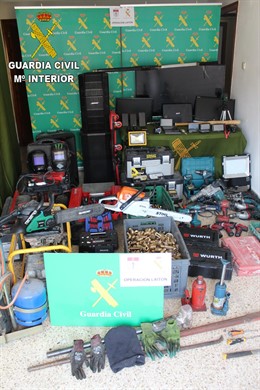 Onjetos intervenidos en la peración Laiton