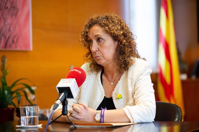 La consellera de Justícia de la Generalitat, Ester Capella, durante la seva entrevista amb Europa Press.