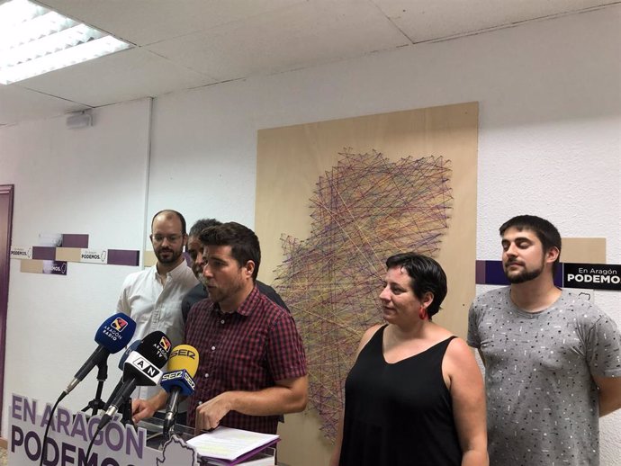 Podemos ha presentado hoy el preacuerdo de gobierno alcanzado con el PSOE que recoge 132 medidas para Aragón.