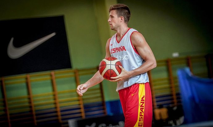 Xavi Rabaseda, en un entrenamiento con la selección española