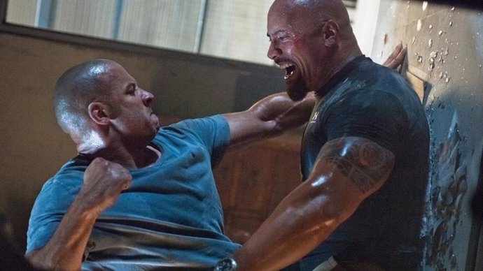 Vin Diesel y Dwayne Johnson en la saga Fast and Furious
