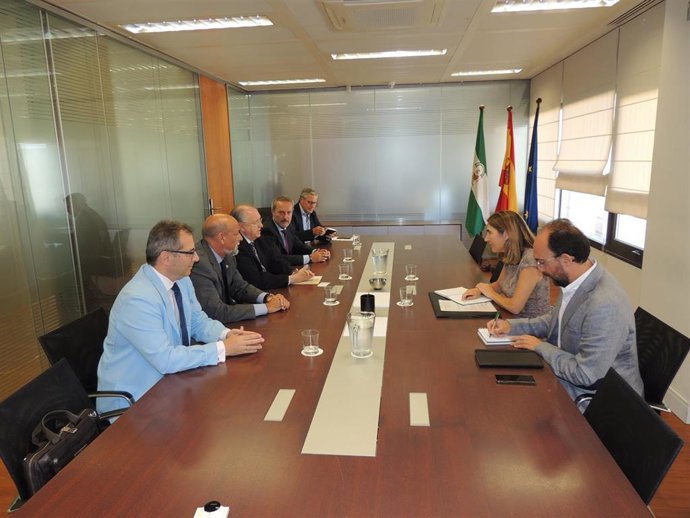 Reunión del Consejo Andaluz de Colegios de Graduados Sociales con la consejera de Empleo, Formación y Trabajo Autónomo, Rocío Blanco.
