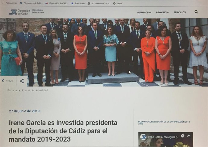 Web de la Diputación de Cádiz