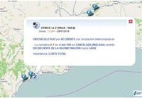 Cortada la A-7 en Estepona por el accidente de un camión que genera diez kilómetros de retenciones