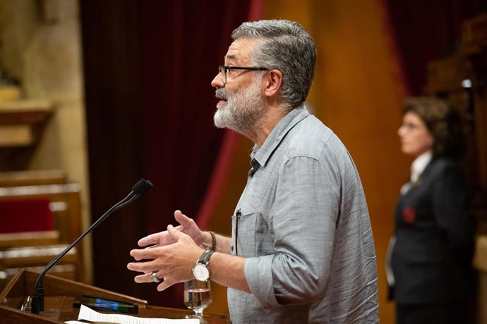 El diputado de la CUP Carles Riera en una sesión del Parlament