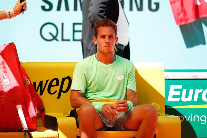 Roberto Carballés durante un descanso del pasado Mutua Madrid Open