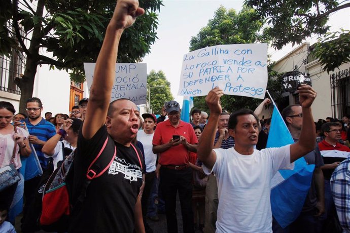 Protesta contra el acuerdo migratorio entre Guatemala y Estados Unidos