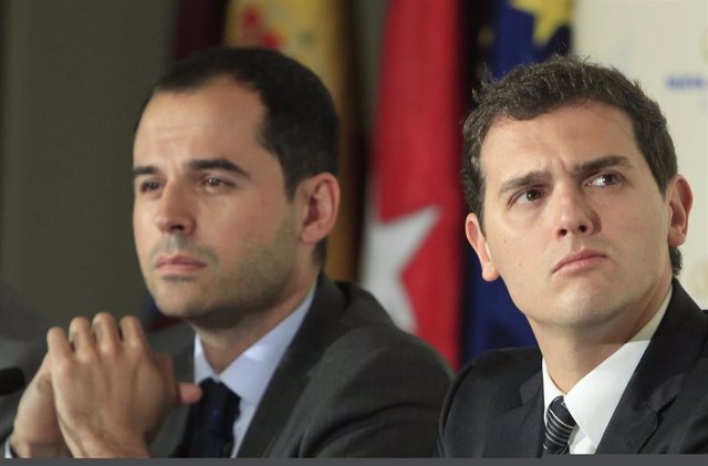 Ignacio Aguado, candidato de Ciudadanos a la Comunidad de Madrid, y Albert Rivera, líder de Ciudadanos. 