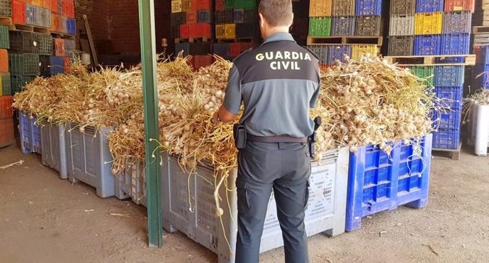 La Guardia Civil interviene ajos robados