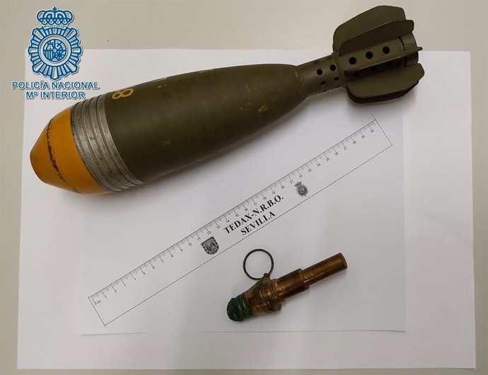 Artefacto desactivado por la Policía Nacional.