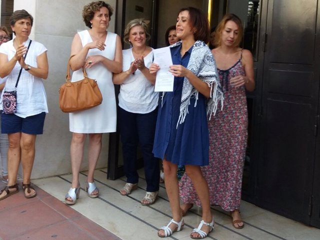 Juana Rivas, a la salida de los juzgados de Granada