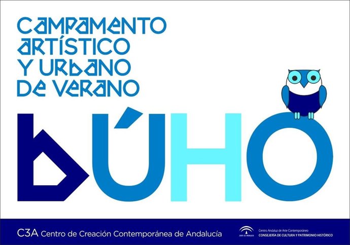 Cartel del campamento artístico y urbano de 'Proyecto Búho', foto de archivo