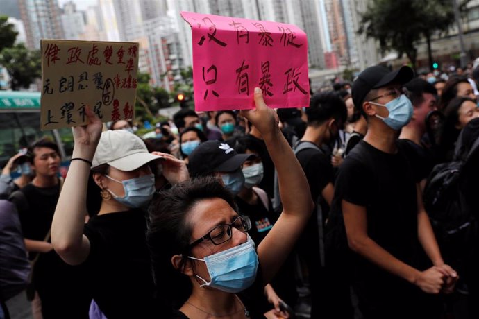 Manifestación de apoyo a los detenidos en las protestas de Hong Kong
