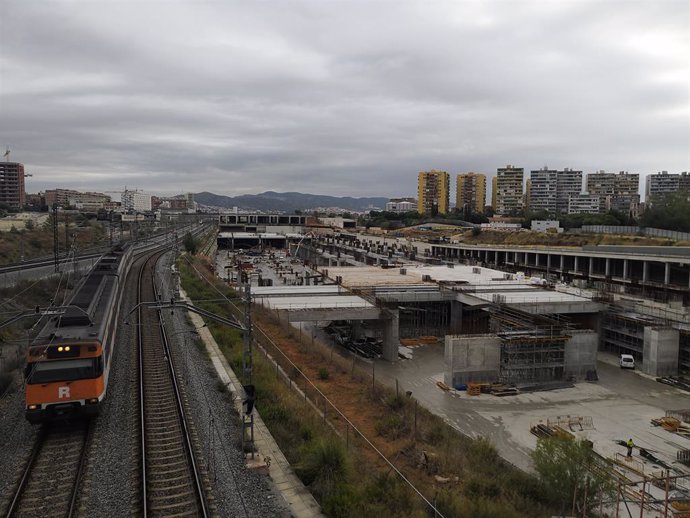 Obres de la futura estació de la Sagrera a Barcelona