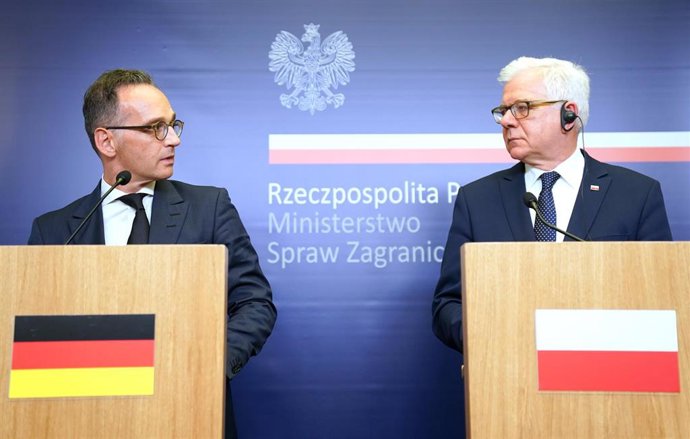 Los ministros de Exteriores de Alemania y Polonia, Heiko Maas y Jacek Czaputowicz, respectivamente