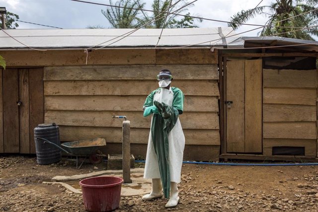 IMC Ebola treatment centre, supported by WHO.
