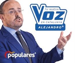 Imatge de la campanya del PP catal 'Alejandro, la teva nova veu a Catalunya'