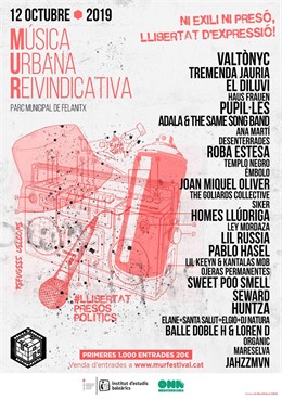 Cartel informativo del Festival MUR por la libertad de expresión.