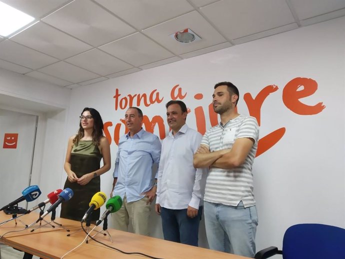 Aitana Mas, Joan Baldoví, Natxo Bellido y Gerard Fullana este jueves en Alicante.