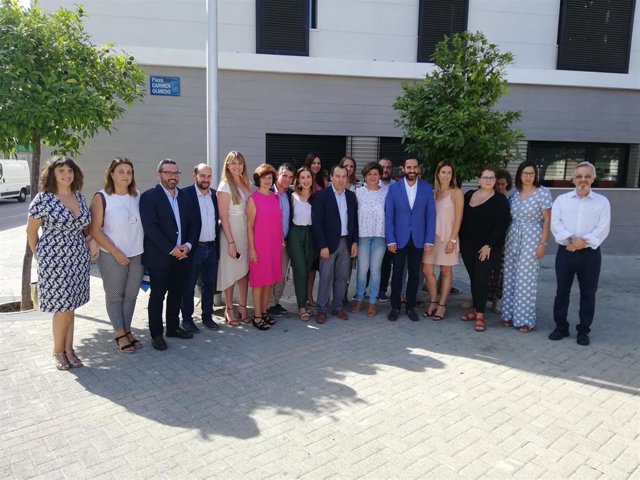 Los socialistas Jose Luis Ruiz Espejo, Fuensanta Lima y Daniel Perez en rueda de prensa sobre el IAM