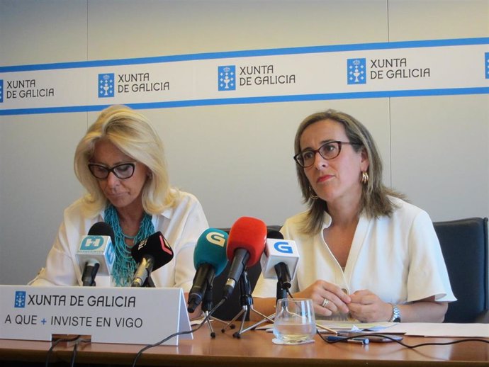 La delegada territorial de la Xunta en Vigo, Corina Porro, y la conselleira de Infraestruturas e Mobilidade, Ethel Vázquez, han comparecido este viernes en rueda de prensa