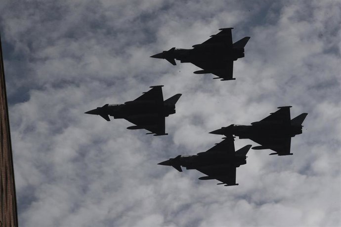 Eurofighter españoles durante un desfile militar