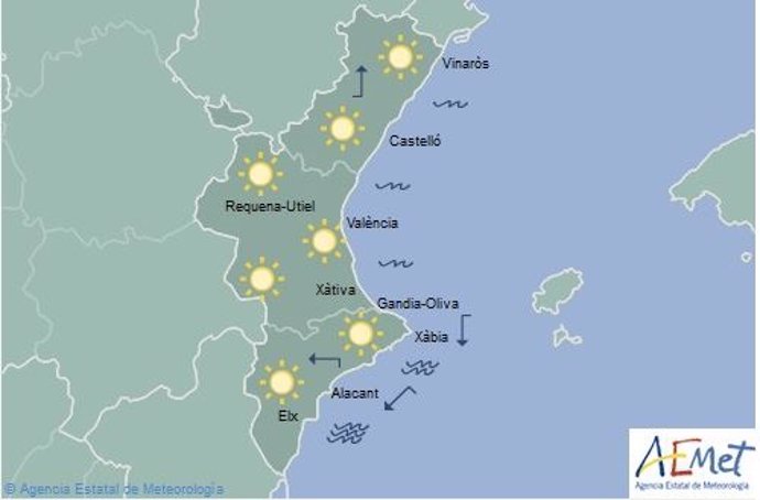 Predicción meteorológica del sábado 3 de agosto para la Comunitat Valenciana