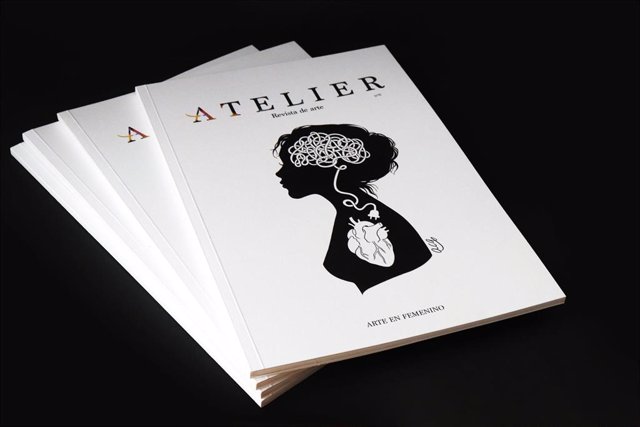 Ejemplar de 'Arte en femenino', primer número de la revista de arte 'Atelier' de la vallisoletana Celia Gallego, con una ilustración de Alba Cantalapiedra en la portada.