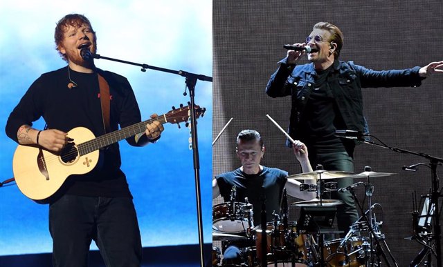 Ed Sheeran y Bono, del grupo U2
