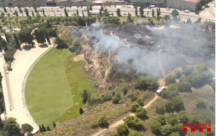 Incendio en Montjuc