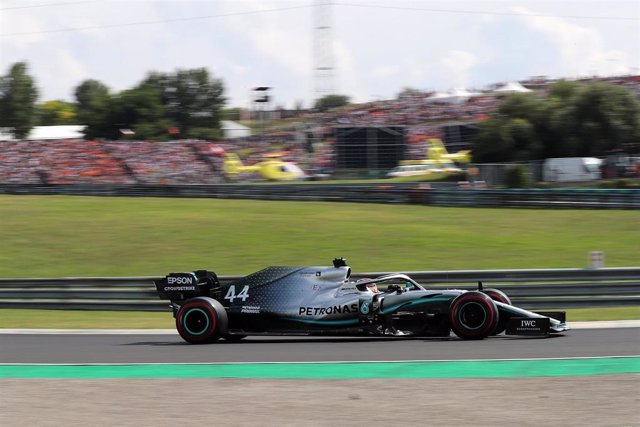 03 August 2019, Hungary, Mogyorod: British Formula One driver Lewis Hamilton of Mercedes-AMG Petronas in action during the qualification of the 2019 Grand Prix of Hungary race at the Hungaroring. Photo: -/Lapresse via ZUMA Press/dpa