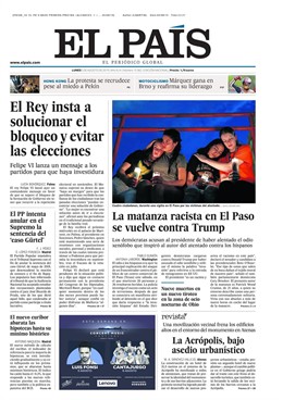 Portada El País lunes 5 de agosto